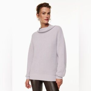 Aritzia wilfred sweater 100% Merino Wool Gray Taupe Turtle Neck‎ Sweater Size XS